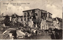 T2/T3 Messina, Terremoto Del 28 Dicembre 1908, Viale S. Martino / Street View After The Earthquake, Ruins - Unclassified