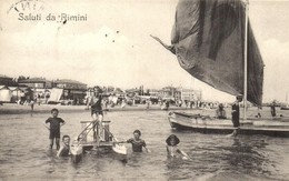 T2/T3 Rimini, Beach, Bathing Children, Pedal Boat (EK) - Ohne Zuordnung