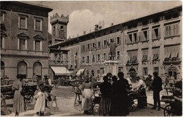 T2 1916 Trento, Trient (Südtirol); Piazza Della Posta / Market Square With Vendors, Statue, Ceres Shop - Zonder Classificatie