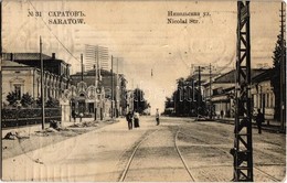 T2 Saratov, Saratow; Nicolai Str. / Nikolskaya Street, Tramway, Shops - Unclassified