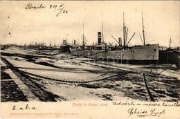 T2 1907 Braila, Portul In Timpul Iernei / Port, Harbor In Winter, 'Newcastle' Steamship. Edit. J. Gheorghiu & Co. - Zonder Classificatie