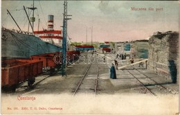 T2 1906 Constanta, Miscarea Din Port / Cargo Port With Freight Wagons, Railway Line, Quay. Edit. T. G. Dabo No. 191. - Unclassified