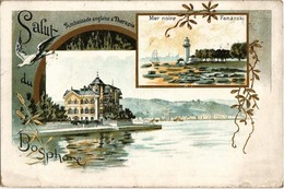 T2/T3 1899 (Vorläufer!) Constantinople, Istanbul; Ambassade Anglaise A Therapia, Mer Noire Fanaraki. Salut Du Bosphore / - Non Classés