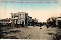 ** T1/T2 Izmir, Smyrna; Faubourgs, Cordelio /  Street View With Shops - Non Classificati