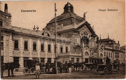 * T2/T3 Chernivtsi, Czernowitz, Cernauti; Hauptbahnhof / Railway Station With Chariots - Non Classés