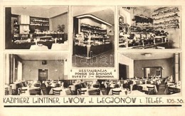 ** T1 Lviv, Lwów, Lemberg; Kazimierz Linttner's Restauracja. Ul. Legjonów 1. / Restaurant Interior - Unclassified