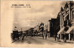 ** T2/T3 Yalta, Jalta; Le Quai / Dock, Wharf, Street View With Shops (EK) - Non Classés