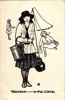 ** T2/T3 Táborban. Kiadja A Magyar Cserkészleány Szövetség / In The Camp. Hungarian Girl Scout Art Postcard, Artist Sign - Ohne Zuordnung