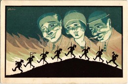 ** T2/T3 Sziluettes Cserkész Művészlap / Hungarian Silhouette Scout Art Postcard. Litho S: Mátis (EK) - Zonder Classificatie