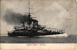 ** T2 Regia Nave 'Sicilia' / Italian Ironclad Sicilia, Re Umberto-class Ironclad Battleship Built For The Italian Regia  - Non Classés