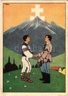 T2/T3 Szlovák S Magyar Fogjon Kezet, Jövőnk Felé Egy út Vezet!  / Hungarian Irrendenta Art Postcard S: D. Takács (EK) - Unclassified