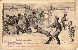 * T2/T3 Ich Hob Nicht Morje. Schiller S.M. P. Kr. / Polish Jewish Family Attacked By A Dog. Judaica Mocking Art Postcard - Unclassified