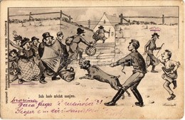 * T2/T3 Ich Hob Nicht Morje. Schiller S.M. P. Kr. / Polish Jewish Family Attacked By A Dog. Judaica Mocking Art Postcard - Zonder Classificatie