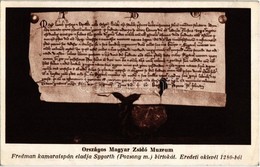 T2/T3 Országos Magyar Zsidó Múzeum. Fredman Kamaraispán Eladja Sygarth Birtokát. Eredeti Oklevél 1280-ból / Fredman (mas - Ohne Zuordnung