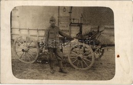 * T2 Első Világháborús Osztrák-magyar Katona Szállító Szekérrel / WWI K.u.K. Military Cart With Soldier / K.u.K. Blessir - Unclassified