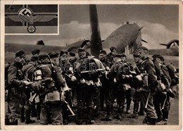 T2/T3 Landetruppen. Wehrmacht, Luftwaffe / WWII Nazi Germany Infantry Troops With Military Aircraft, Swastika + 1942 Flu - Ohne Zuordnung