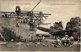 T2/T3 Cs. és Kir. Vasúti Ezred Katonái Szabadkézi Hídtartó építés Közben / K.u.K. Eisenbahnregiment, Freihändiges Brücke - Non Classés