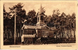 T2 1916 Baranavichy, Baranowitschi (Belarus); Griech. Friedhofs-Kapelle / Greek Cemetery Chapel, Horse Cart With Soldier - Unclassified