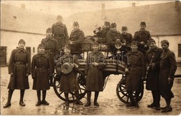 ** T2/T3 Első Világháborús Katonai Tűzoltók Tűzoltókocsival / WWI K.u.k. Military Firefighters With Fire Truck. Photo (r - Unclassified