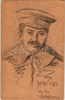 T2/T3 1916 Japán Tiszt. Első Világháborús Tábori Postai Levelezőlap. Kézzel Rajzolt / Japanese Military Officer. WWI Hun - Unclassified