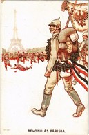 T2/T3 1915 Bevonulás Párizsba / Einmarsch In Paris / WWI German Military Anti-French Art Postcard. Cromo Lith. Kunstanst - Ohne Zuordnung