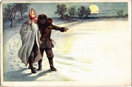 T2/T3 Krampusz és Mikulás / Krampus With Saint Nicholas S: E. Döcker (EM) - Zonder Classificatie