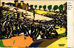 ** T2/T3 La Marcia Su Roma. Movimento Futuirsta Italiano / Italian Futurist Movement Art Postcard. Ballerini & Fratini ( - Zonder Classificatie