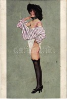 ** T3 La Premiere Voilette / Gently Erotic Art Postcard. Marque L-E. 10. S: Raphael Kirchner (cut) - Unclassified