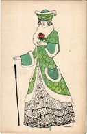 ** T2 Lady With Rose. Wiener Werkstätte No. 766. S: Maria Likarz - Ohne Zuordnung