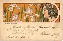 T2/T3 1901 Art Nouveau Lady. 'Modern' Serie 29. Kunstverlag Rafael Neuber Wien VII. Litho S: E. Döcker (tiny Tear) - Unclassified