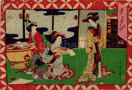 1900 Japanese Geishas. Hand-painted Art Postcard  (EK) - Non Classés