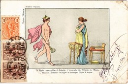 T3/T4 1904 Homere Odyssee. Mercure Orodnne A Calypso De Renvoyer Ulysse A Itaque / Odyssey By Homer. Litho Art Postcard, - Non Classés