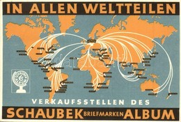 * T2/T3 In Allen Weltteilen Verkaufsstellen Des Schaubek Briefmarkenalbum / German Stamp Album Advertisement Card + '194 - Ohne Zuordnung