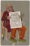 * T2/T3 1914 Az Est újság Mechanikus Reklámlapja / Hungarian 'Az Est' Newspaper Art Advertisement Mechanical Postcard (E - Non Classés