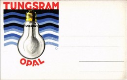 ** T1 Tungsram Opal Villanykörte Reklám Képeslap / Light Bulb Advertisment Postcard S: Csemiczky Tihamér - Non Classés