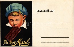 ** T1/T2 Dreher-Mauls Csokoládé Reklám / Hungarian Chocolate Advertisement. Litho - Non Classés