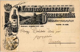 T4 1913 Egri Szövetkezett Bortermelők Részvénytársasága. Egri Bikavér, Hátoldalon árjegyzék és Pince Belső. Grafikai Int - Non Classificati