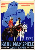 ** T2/T3 1939 Karl-May-Spiele. Felsenbühne Kurort Rathen Sächs. Schweiz / Karl May Festival. German Theatre Festival Adv - Non Classificati