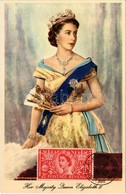 * T1/T2 Her Majesty Queen Elizabeth II. Raphael Tuck & Sons. Portrait By Dorothy Wilding  + Stamp - Unclassified
