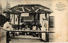 T2/T3 1910 Wien, Erste Internationale Jagdausstellung. Afrikanisches Jägerdorf (Aethiopien), Schule / The First Internat - Zonder Classificatie