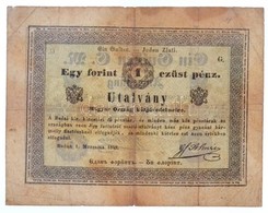 1849. 1Ft 'Almássy' Vízjeles Papíron, 'G' Betűjel T:III- Fo. / Hungary 1849. 1 Forint 'Almássy' On Watermarked Paper, Wi - Unclassified
