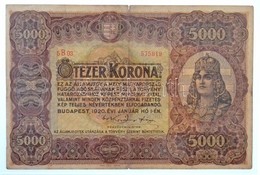 1920. 5000K 'Orell Füssli Zürich' Piros Sorozat- és Sorszám '5B03 575819' T:III Kis Szakadás / Hungary 1920. 5000 Korona - Ohne Zuordnung