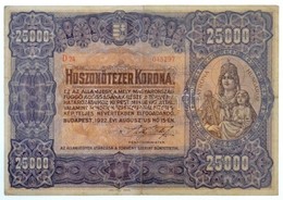 1922. 25.000K 'Orell Füssli Zürich' T:III /  
Hungary 1922. 25.000 Korona 'Orell Füssli Zürich' C:F 
Adamo K43 - Ohne Zuordnung