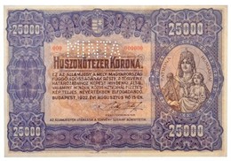 1922. 25.000K 'Orell Füssli Zürich' 'MINTA' Perforációval és '000'-ás Sorszámmal T:I- / Hungary 1922. 25.000 Korona 'Ore - Non Classés