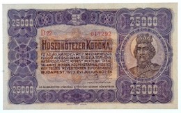 1923. 25.000K 'Orell Füssli Zürich' Piros Sorszám 'D22 017292' T:III Szép Papír / Hungary 1923. 25.000 Korona 'Orell Füs - Non Classés