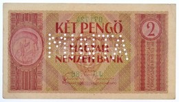 1938. 2P 'J0 86 071724' Tervezet, Nem Került Forgalomba, 'MINTA' Perforációval T:I-,II / 
Hungary 1938. 2 Pengő 'J0 86 0 - Unclassified