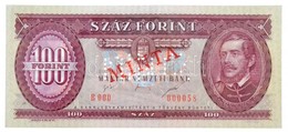 1995. 100Ft 'B000 - 000058' Sorozat és Sorszámmal, Piros 'MINTA' Felülnyomással és Perforációval T:I / Hungary 1995. 100 - Unclassified