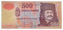 1998. 500Ft 'EC' Látványos Nyomathiba, Az Előlapi Nyomat Egy Jelentős Része A Hátlapon T:III / 
Hungary 1998. 500 Forint - Non Classés