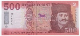 2018. 500Ft 'EA 0000380' 'MINTA' Felülnyomással T:I / 
Hungary 2018. 500 Forint 'EA 0000380' With 'MINTA (SPECIMEN)' Ove - Unclassified