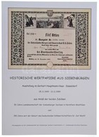 Hellmar Christian Wester: Historische Wertpapiere Aus Siebenbürgen - Ausstellung Im Gerhart-Hauptmann-Haus - Düsseldorf. - Zonder Classificatie